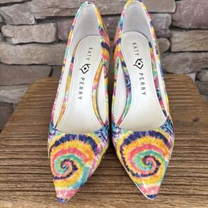Katy Perry Women's The Sissy Multicolored Tie Dye Swirl 7.5M 3.5 Stilettos Heels